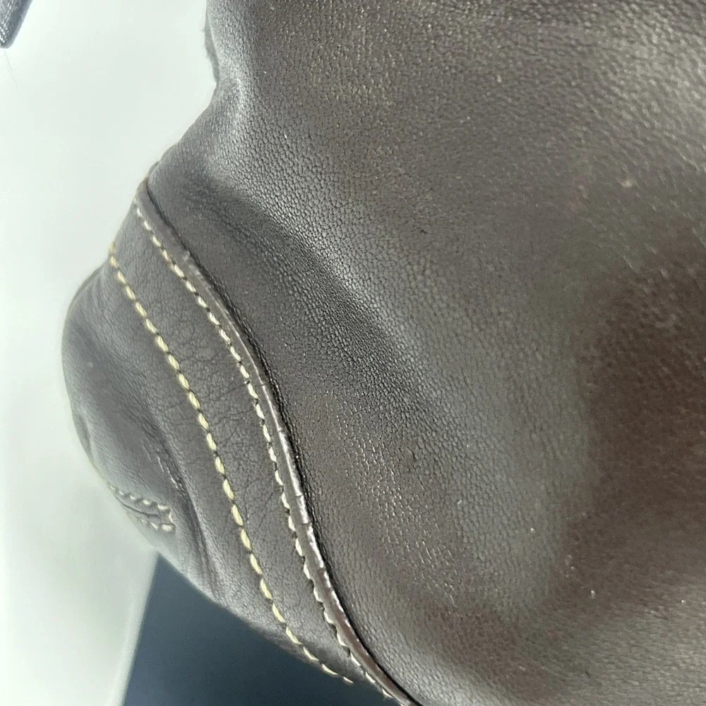 Vintage Coach Brown Leather Handbag Silver Hardware Buckle